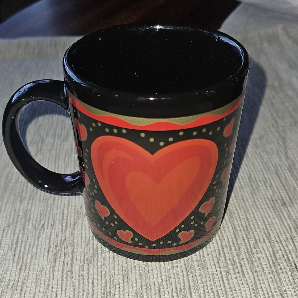 3 For $10 Heart Design Black Mug.